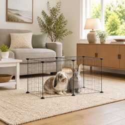 8-Panel Pet Cage Enclosure Small Animal Playpen Exercise Pen Black 35x35 cm