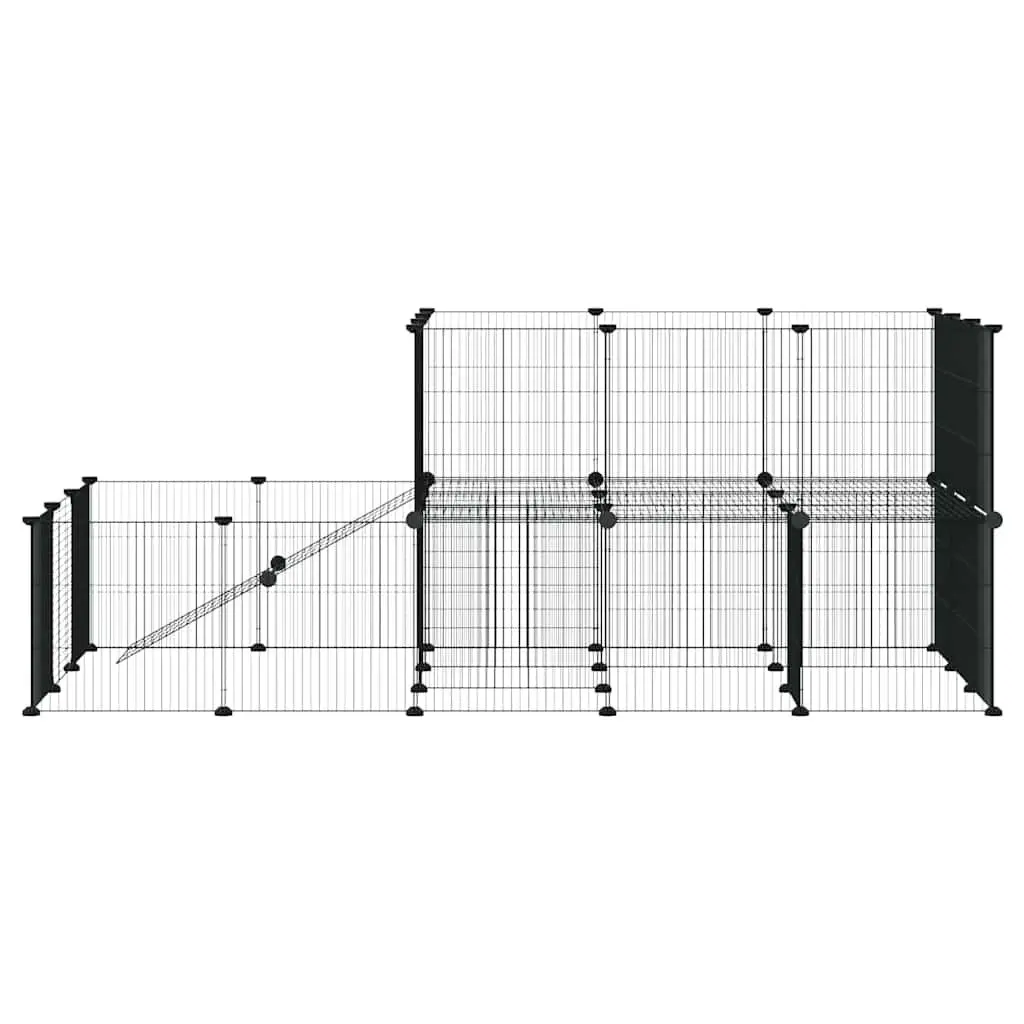Pet Cage DIY Modular Enclosure 175x105x70 cm Black