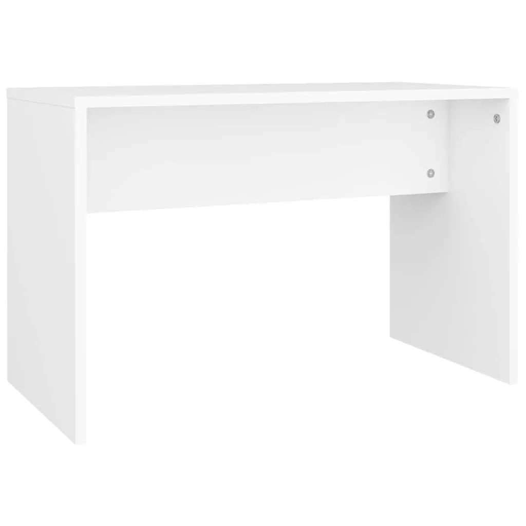 Dressing Table Set LED Mirror White Engineered Wood Vanity Storage Stool