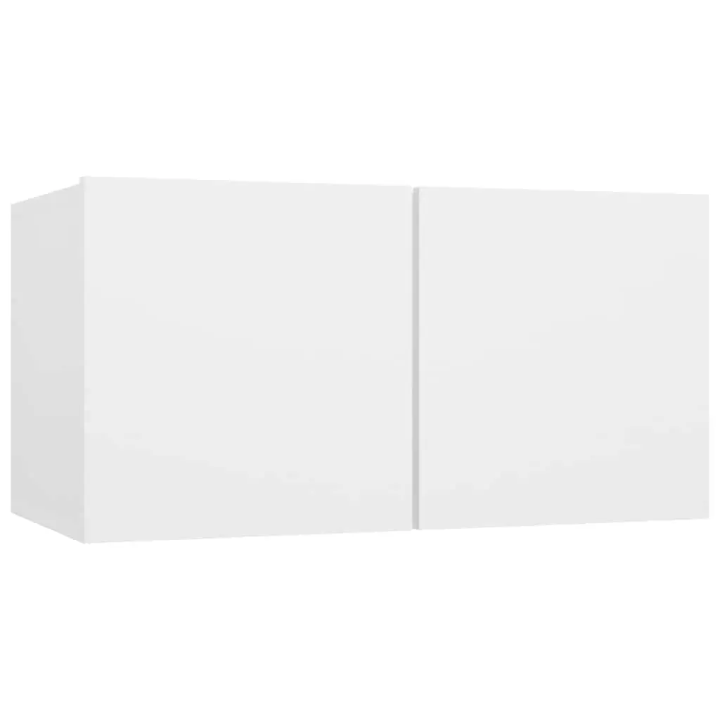 Wall-Mounted TV Cabinet Set 6 Piece Engineered Wood Storage Unit White