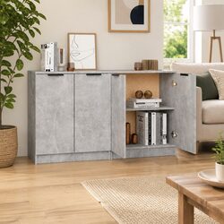 Sideboard Cabinet Grey 60x30x70 cm Storage Furniture Engineered Wood Set of 2