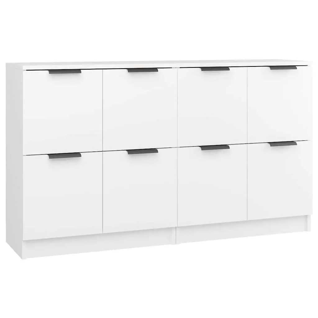 Sideboards Storage Cabinet 60x30x70 cm 2 pcs White Engineered Wood Furniture