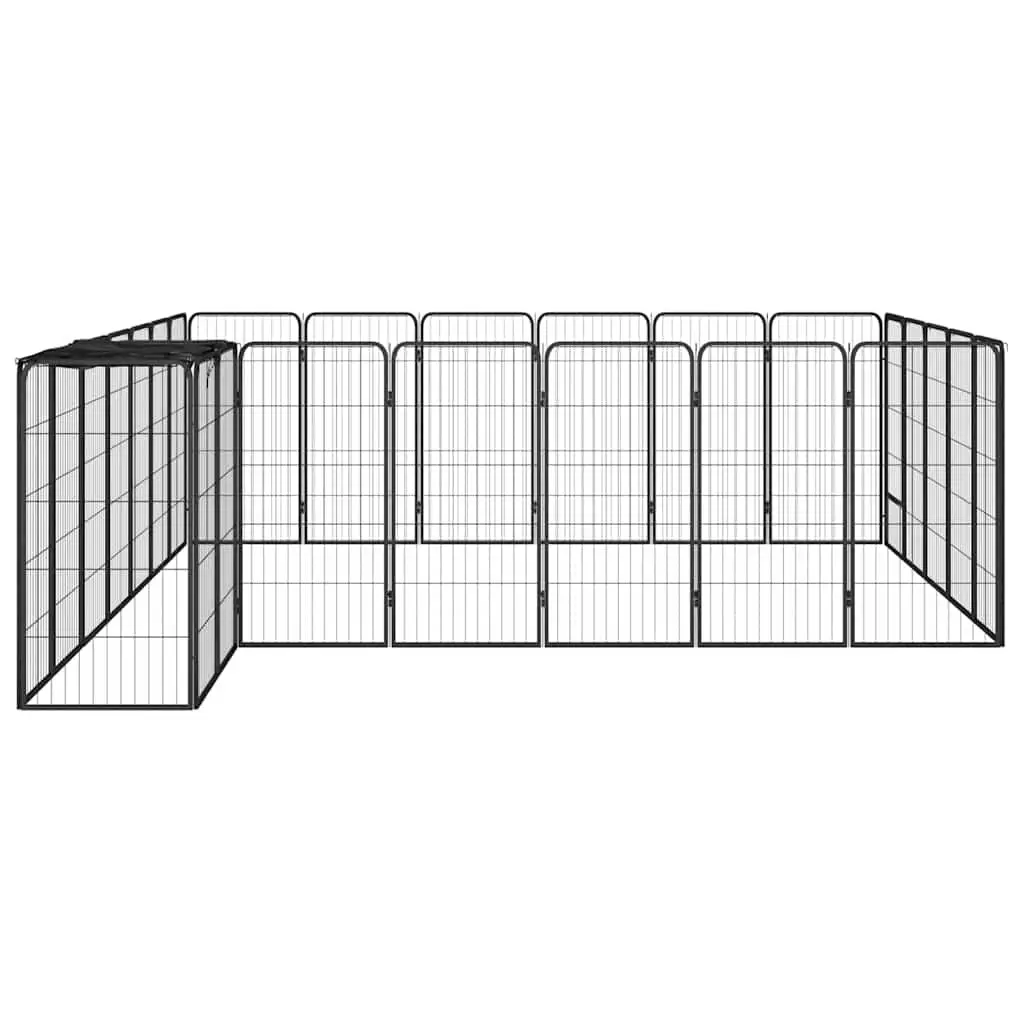 Dog Playpen Heavy-Duty 26 Panel Outdoor Indoor Exercise Pen Black Steel