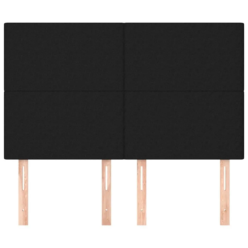 Black Fabric Headboard Adjustable Height Wooden Legs Bedroom Back Support