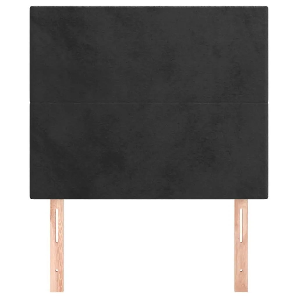 Black Velvet Headboard Adjustable Height Bed Back Support Wooden Legs 100x118cm