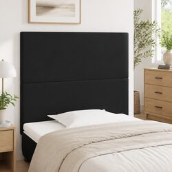 Headboard Black Faux Leather Adjustable Height Bedroom Furniture Support 100cm