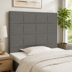 Headboard Dark Grey 100x5x118/128 cm Fabric Bedroom Bed Head Support Adjustable