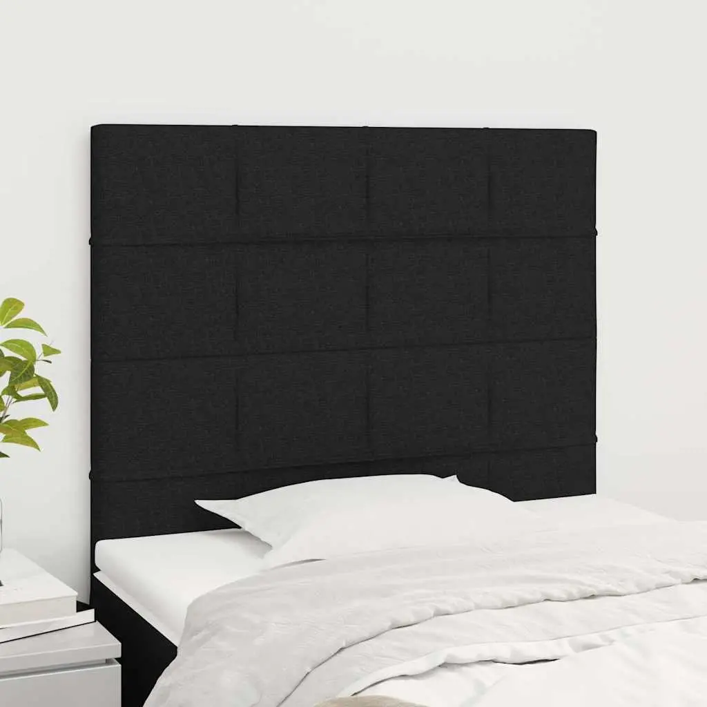 Fabric Headboard Black Adjustable Height Bedroom Furniture Wooden Legs Support