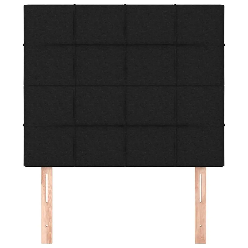 Fabric Headboard Black Adjustable Height Bedroom Furniture Wooden Legs Support