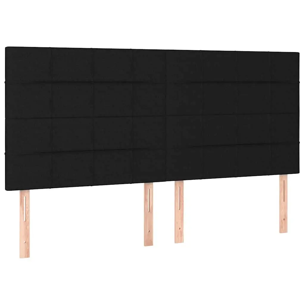 Fabric Headboard Black 200x5x118/128 cm Adjustable Height Bed