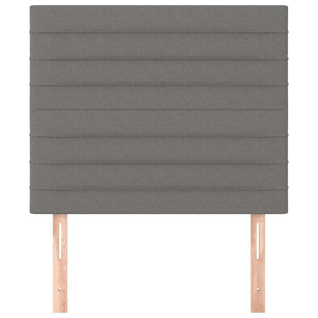 Headboard Fabric Dark Grey 100x5x118128 cm with Wooden Legs