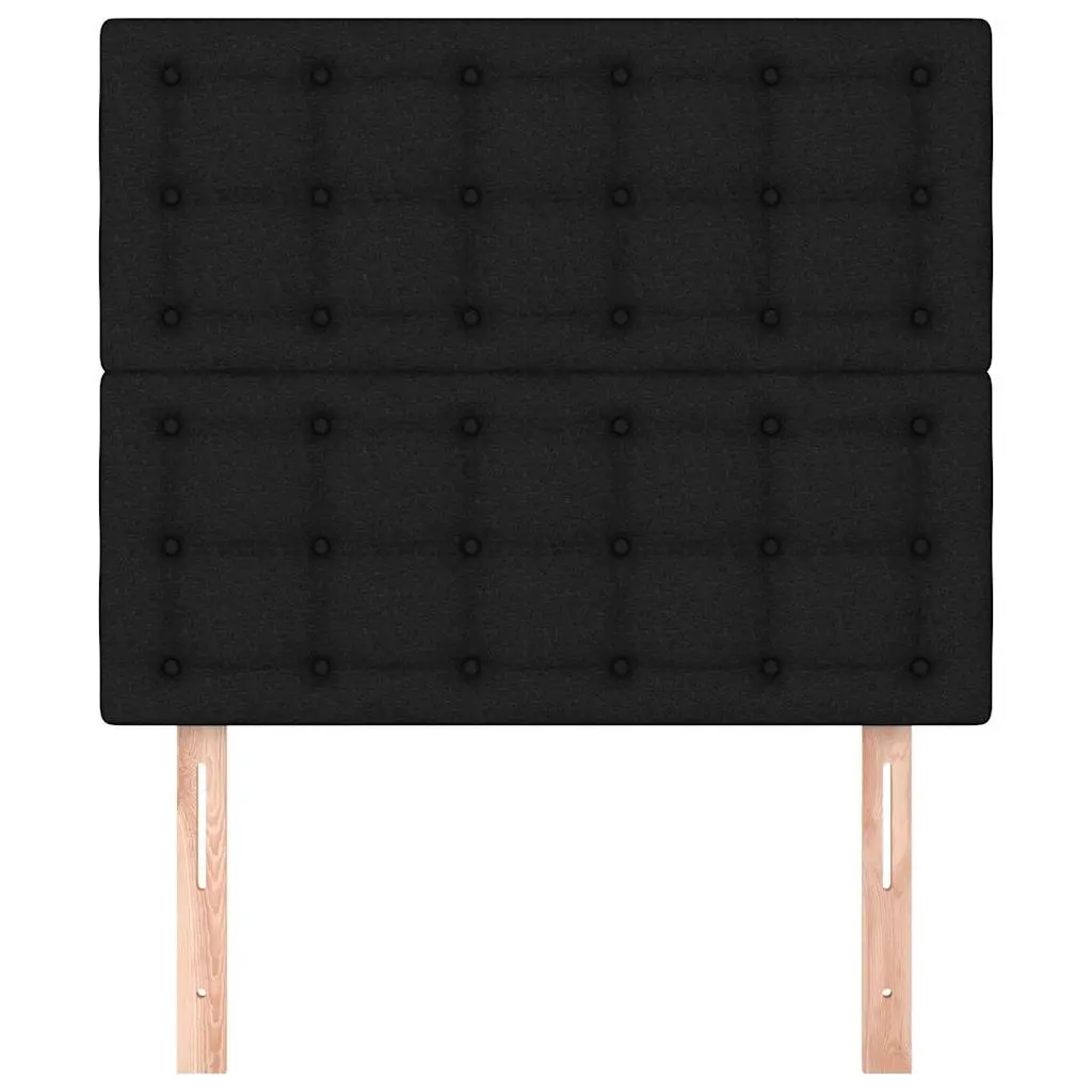 Bed Headboard Adjustable Height Black Fabric Wooden Legs Back Support 80cm