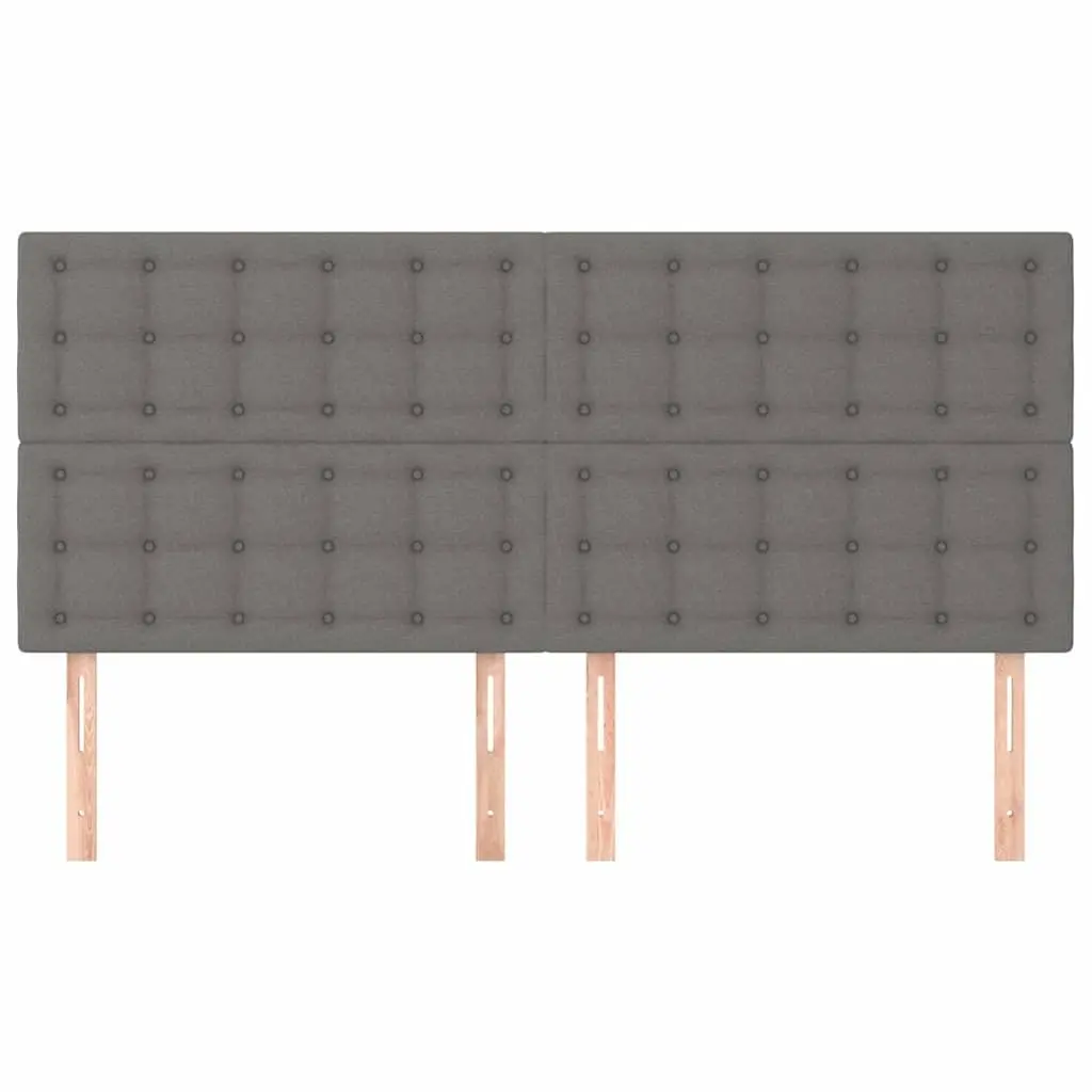 Dark Grey Fabric Headboard 200cm Bed Head With Wooden Legs Adjustable Height