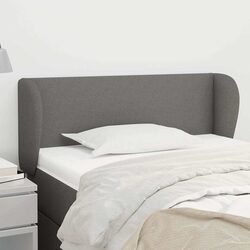 Headboard with Ears Grey 103cm Fabric Bed Head Bedroom Furniture Support