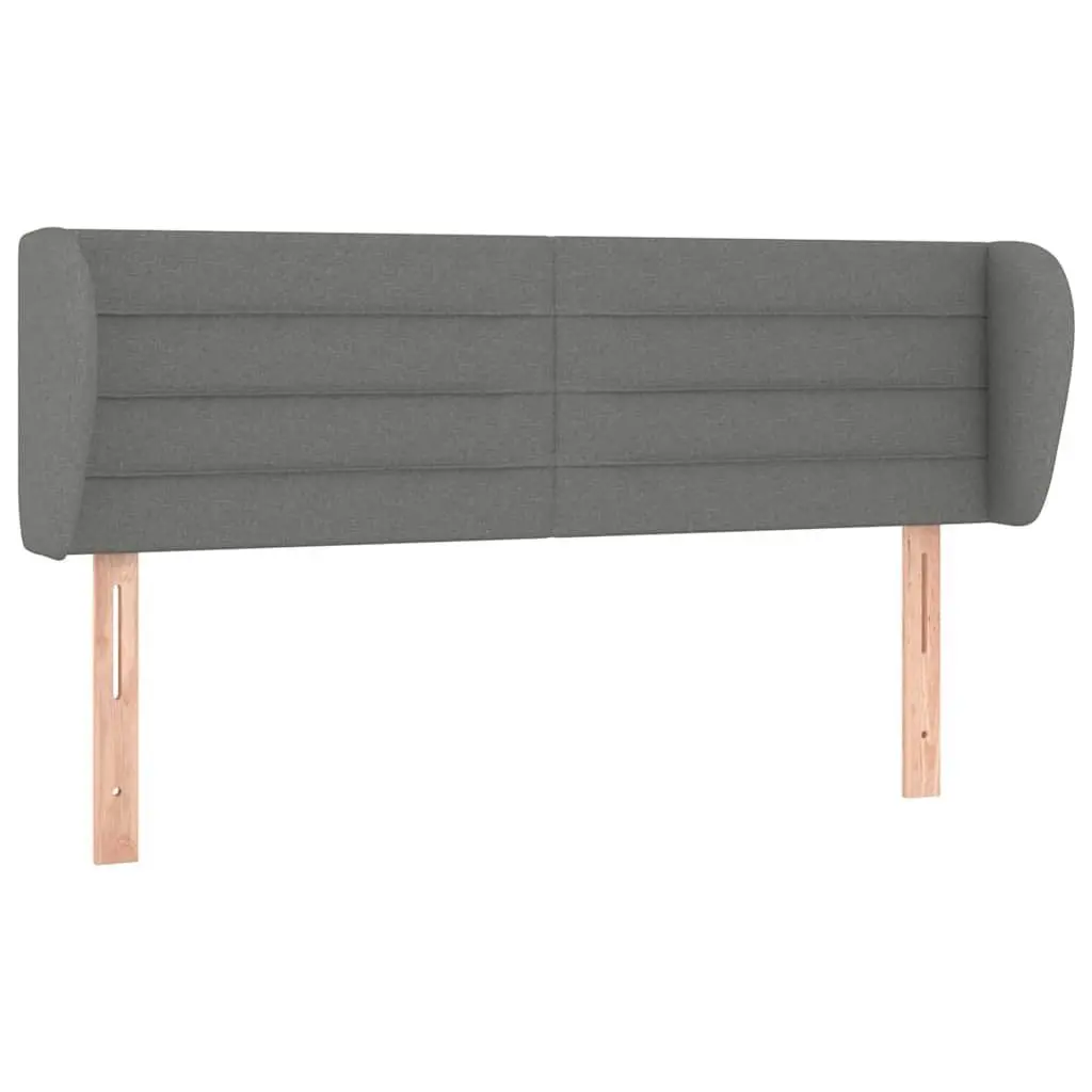 Bed Headboard with Ears Dark Grey 147cm Fabric Bedroom Furniture Durable Support