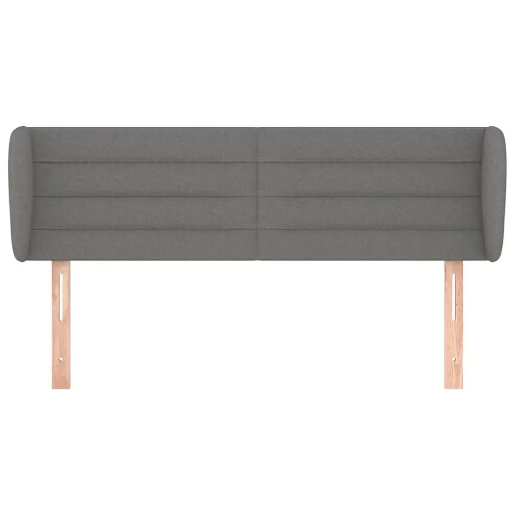 Bed Headboard with Ears Dark Grey 147cm Fabric Bedroom Furniture Durable Support