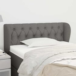 Headboard with Ears Grey 103cm Fabric Bedroom Bed Head Support Adjustable Height