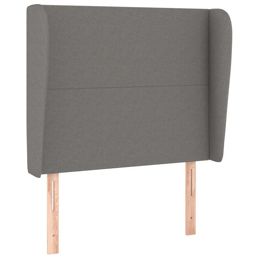 Headboard with Ears Grey Fabric 103cm Bedroom Support Backrest