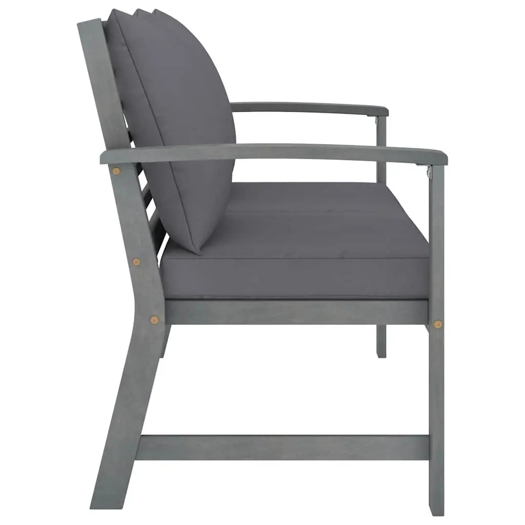 Garden Lounge Set 4 Piece Outdoor Furniture Cushions Solid Acacia Wood Grey