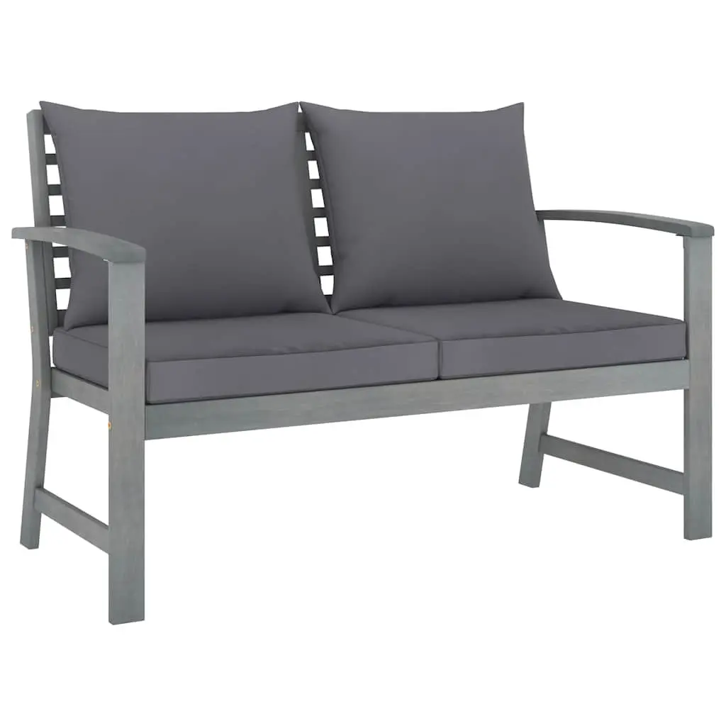 Garden Lounge Set 4 Piece Outdoor Furniture Cushions Solid Acacia Wood Grey