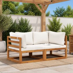 Outdoor Sectional Sofa 2-Piece Corner Set Padded Cushions Garden Furniture