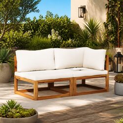 Outdoor Sectional Sofa Set 2 Piece Corner Middle Modular Garden Lounge Seating