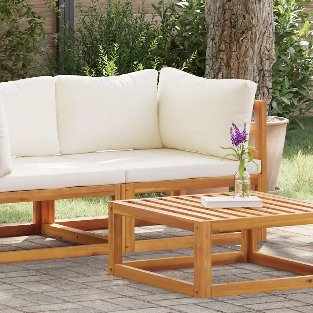 Outdoor Sectional Corner Sofa with Cushions Acacia Wood Garden Seating Modular