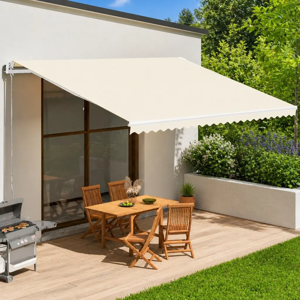 Awning Replacement Fabric UV-resistant Polyester 5x3.5m Cream Sunshade