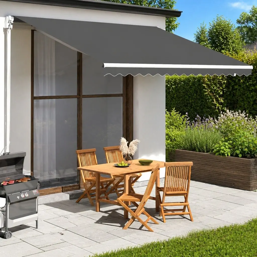 Awning Replacement Fabric UV Resistant 4x3.5m Anthracite Polyester Patio Sunshade