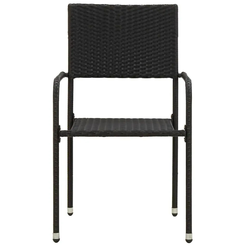 3 Piece Outdoor Dining Set Black Patio Garden Furniture Table Chairs