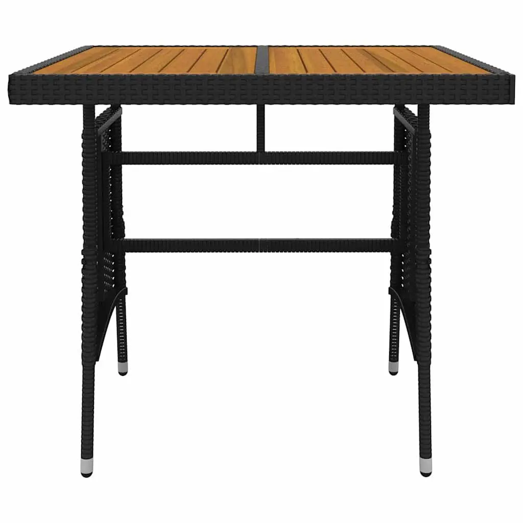 5 Piece Outdoor Dining Set PE Rattan Steel Frame Black