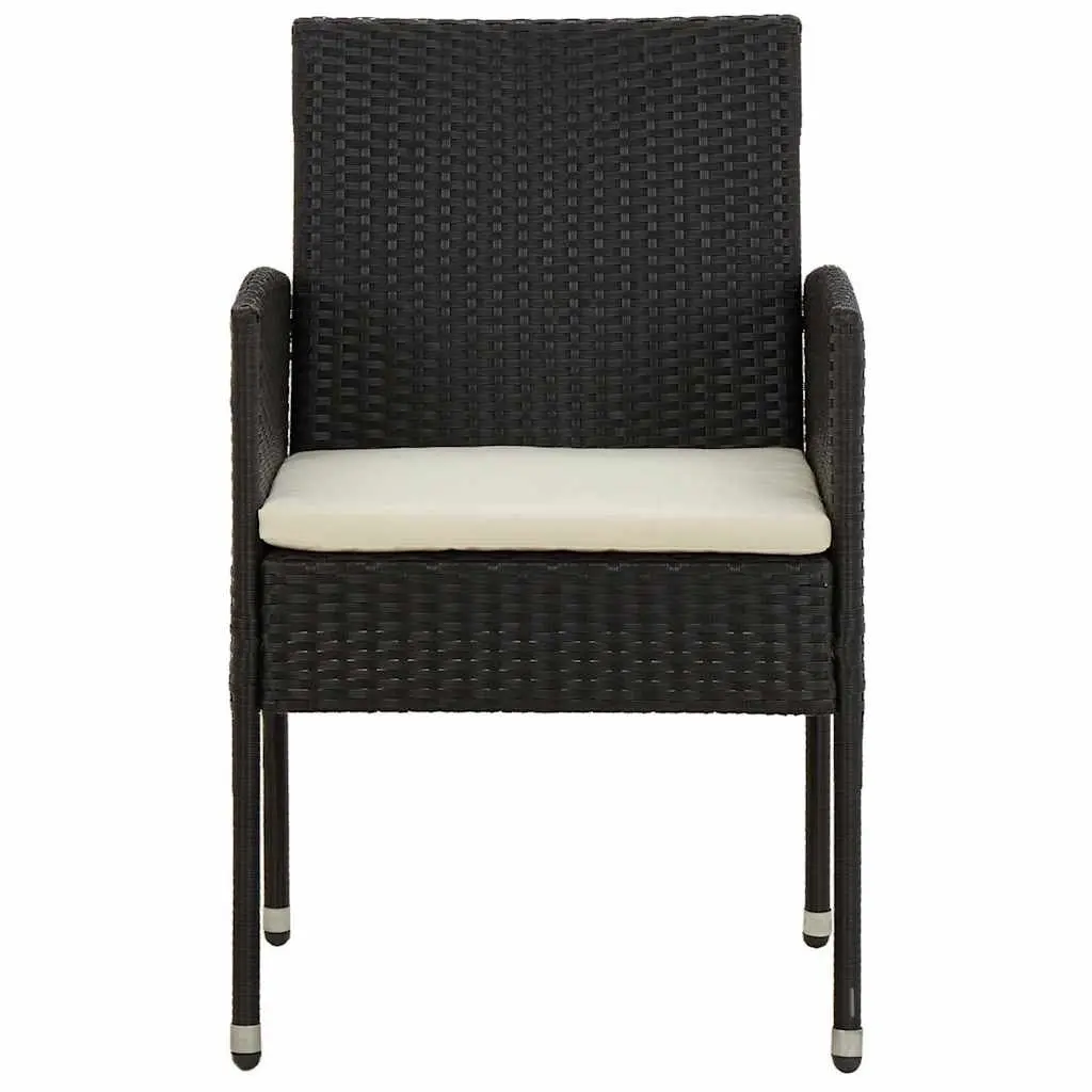 5 Piece Outdoor Dining Set Garden Patio Furniture Table Chairs Black Rattan