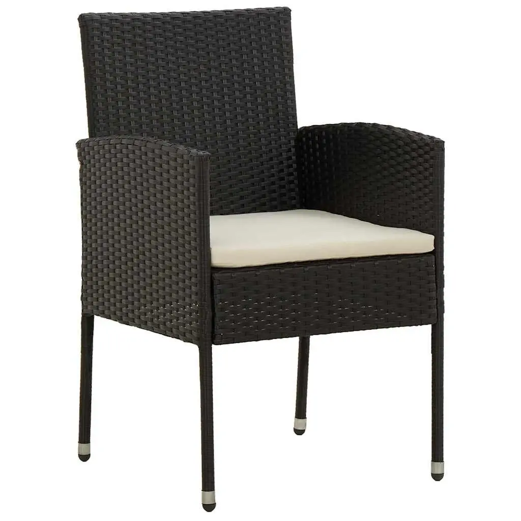 7 Piece Outdoor Dining Set Poly Rattan Garden Patio Furniture Black Chairs Table