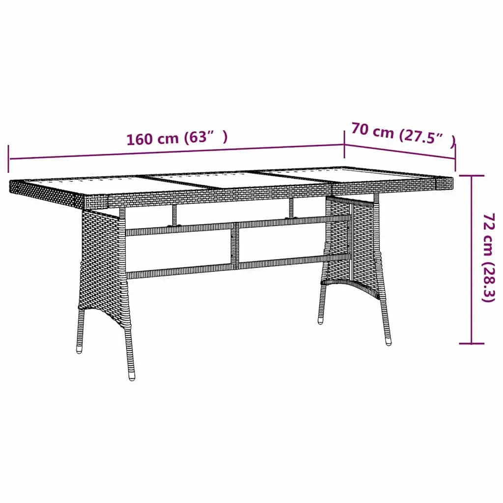 Outdoor Dining Set 9 Piece Rattan Grey Patio Garden Furniture Table Chairs