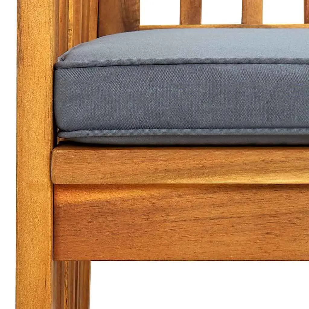 Outdoor Dining Chairs Set of 4 Removable Cushions Solid Wood Grey