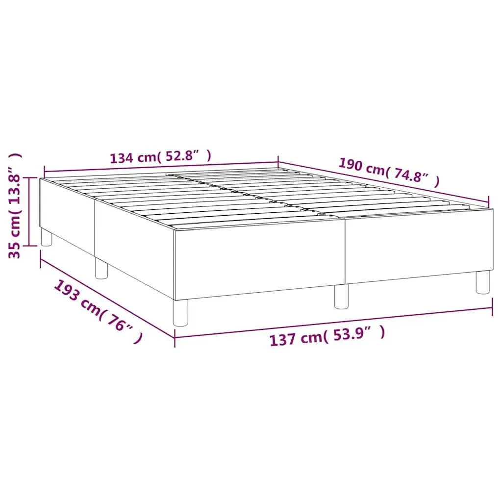 Box Spring Bed Frame Fabric Upholstered Dark Grey with Plywood Slats