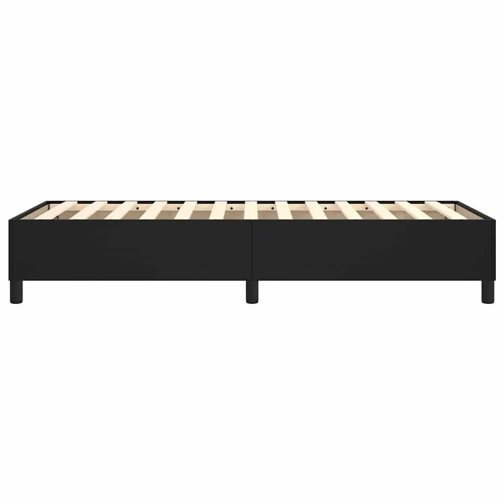 Box Spring Bed Frame King Single Black Faux Leather Upholstered