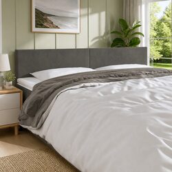 LED Headboard Dark Grey 160 cm Velvet Bed Backrest Modern Bedroom Furniture