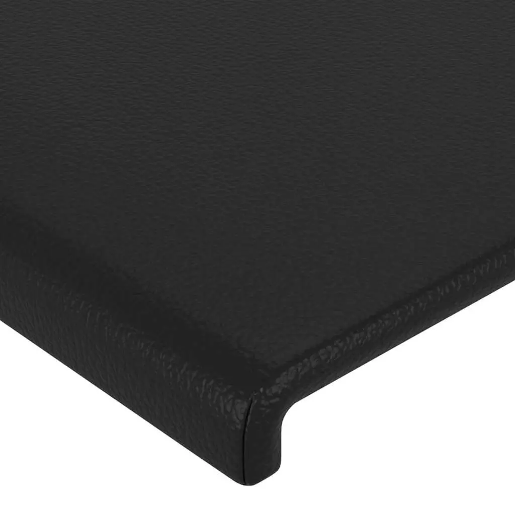 LED Headboard 160cm Black Faux Leather Modern Bedroom with Colourful Lights