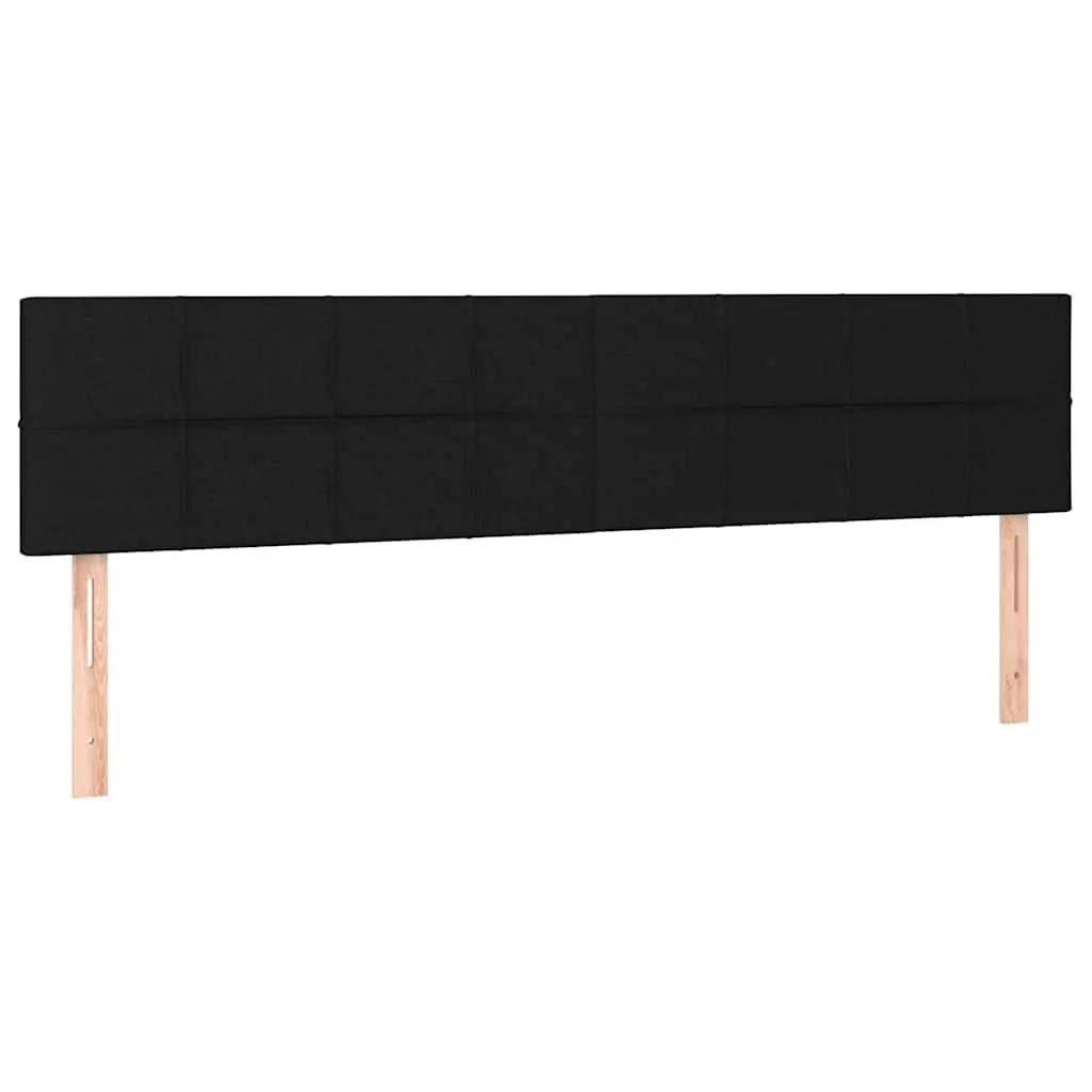 LED Headboard Black 200cm Fabric Bed Backrest with Colourful Lights Adjustable
