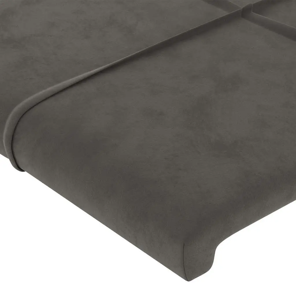 LED Headboard Soft Velvet 144cm Dark Grey Modern Bedroom Furniture