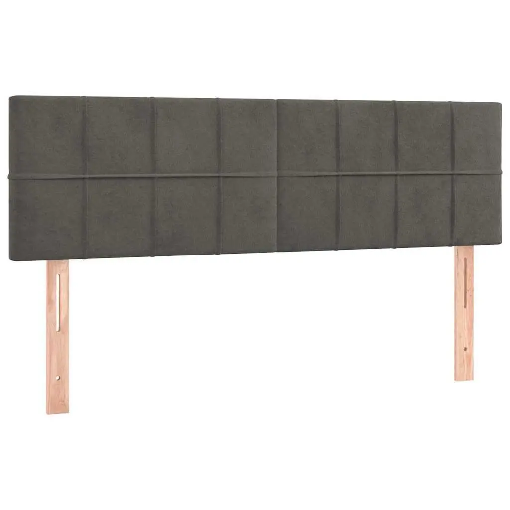 LED Headboard Soft Velvet 144cm Dark Grey Modern Bedroom Furniture