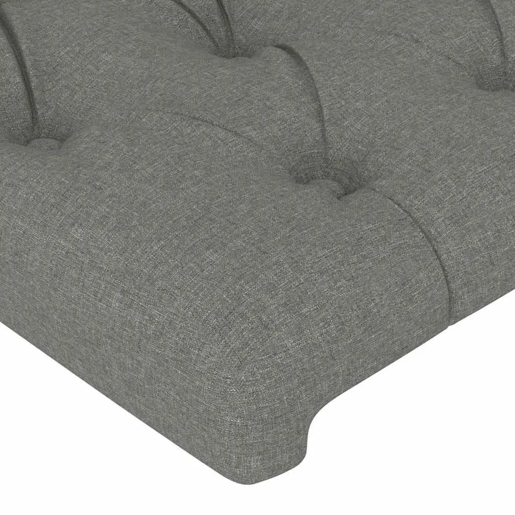 LED Headboard Adjustable Height 144 cm Grey Fabric Modern Bedroom Furniture