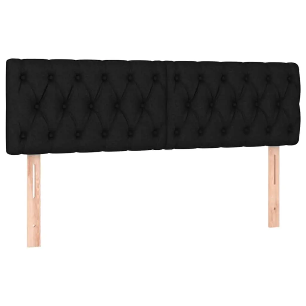 LED Headboard Black 144x7x78/88 cm Fabric Bedroom Adjustable Height Modern Touch