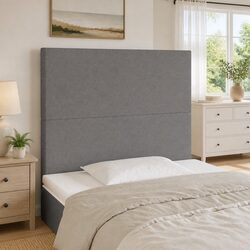 LED Headboard 80cm Dark Grey Fabric Bedroom Bed Head Adjustable Height Colourful
