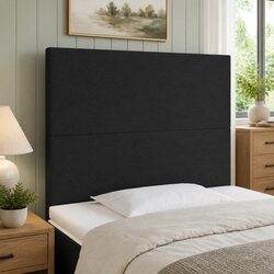 LED Headboard 80 cm Black Fabric Adjustable Height Bedroom Wall Mount Modern