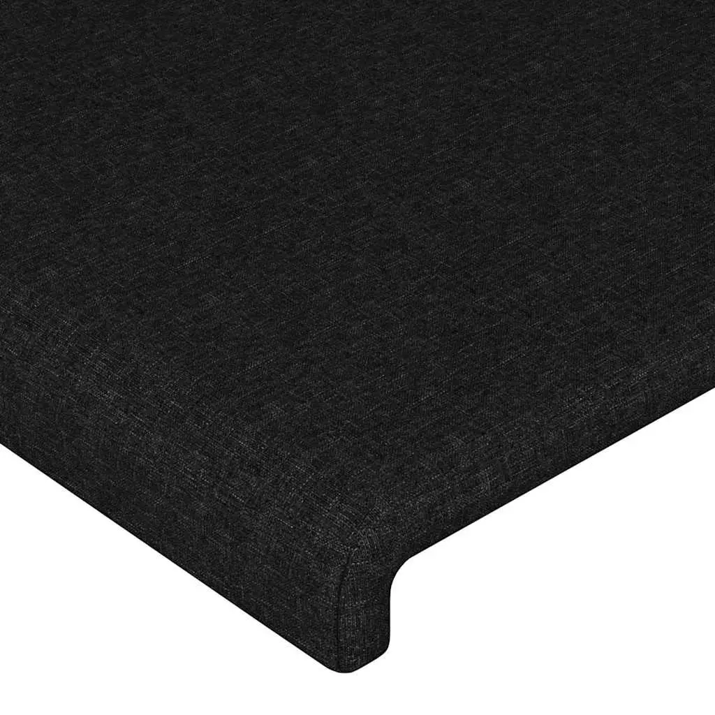 LED Headboard 144cm Black Fabric Bed Upholstered Modern Design Adjustable Height
