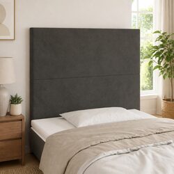 LED Headboard 80 cm Grey Velvet Bed Back Support Modern Bedroom Furniture
