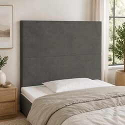 LED Headboard 100cm Grey Velvet Adjustable Height Modern Bedroom Bed Back