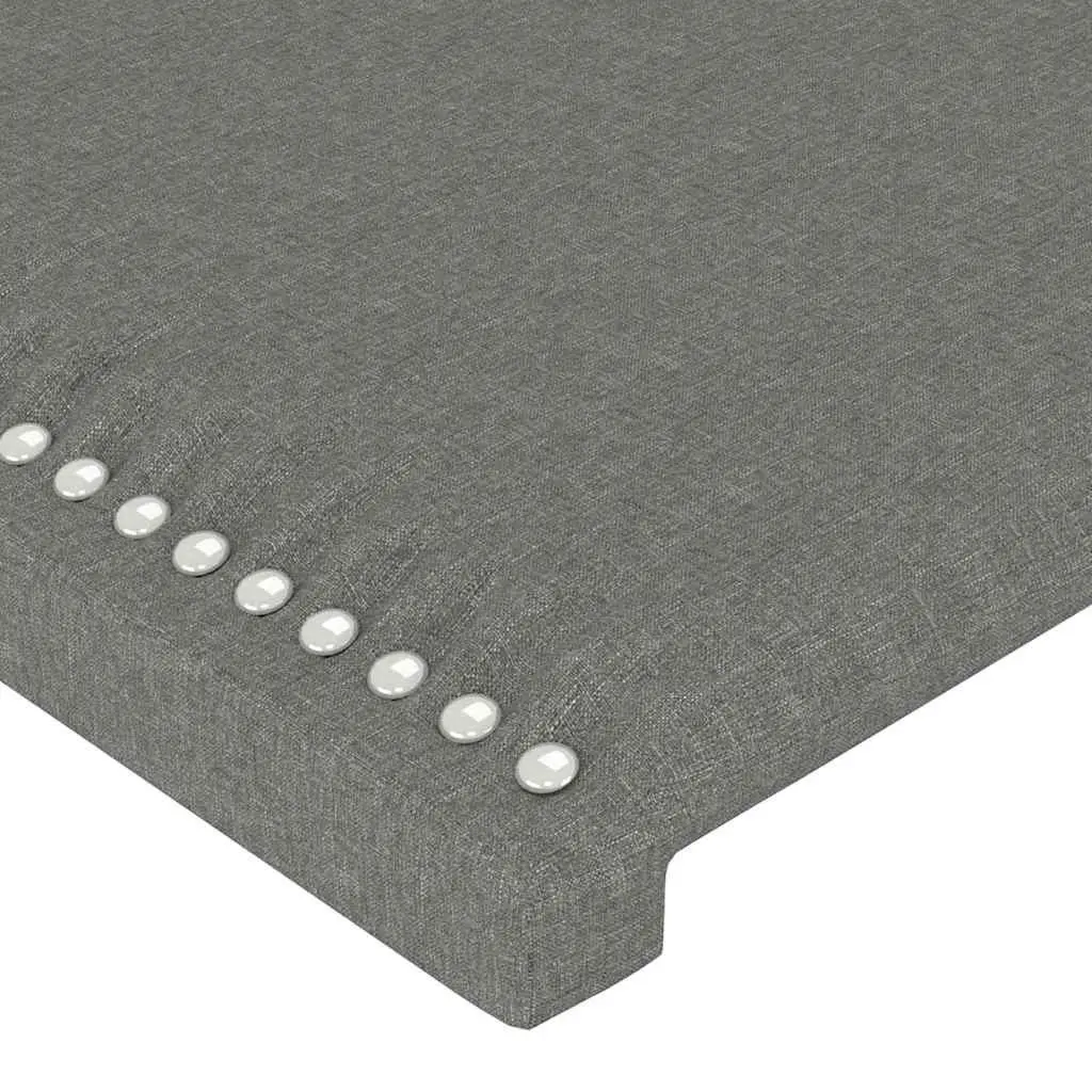 LED Headboard Adjustable Height 144cm Dark Grey Fabric with Colourful LED Lights